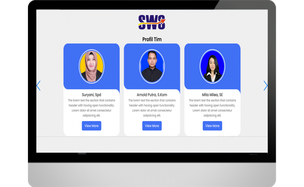 Membuat Card Slider Profil Tim Perusahaan